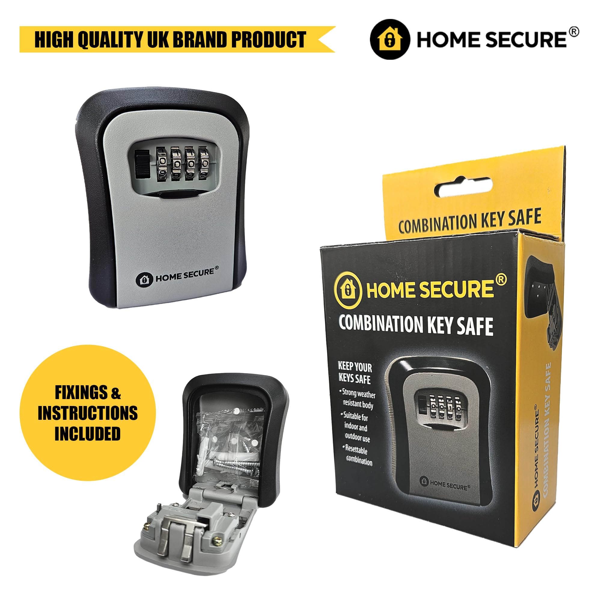 Key Safe Outdoor Wall Mounted, Weatherproof Combination Key Lock Box for Spare Keys - Image 3