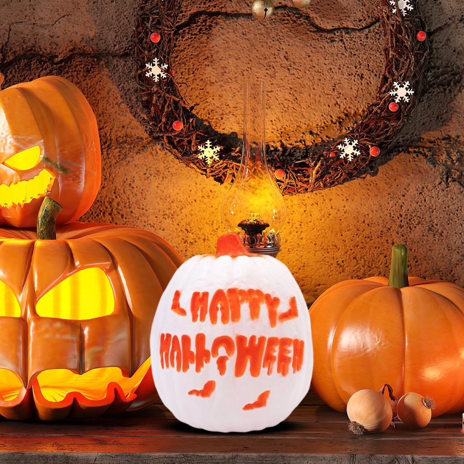 Girlanda ?wietlna z dyni, ?wiec?ce dynie Halloween z kolorowymi ?wiat?ami | lampa dekoracyjna, dekoracja domu jesienn? imprez? werand?, trawnik, stó? ogrodowy