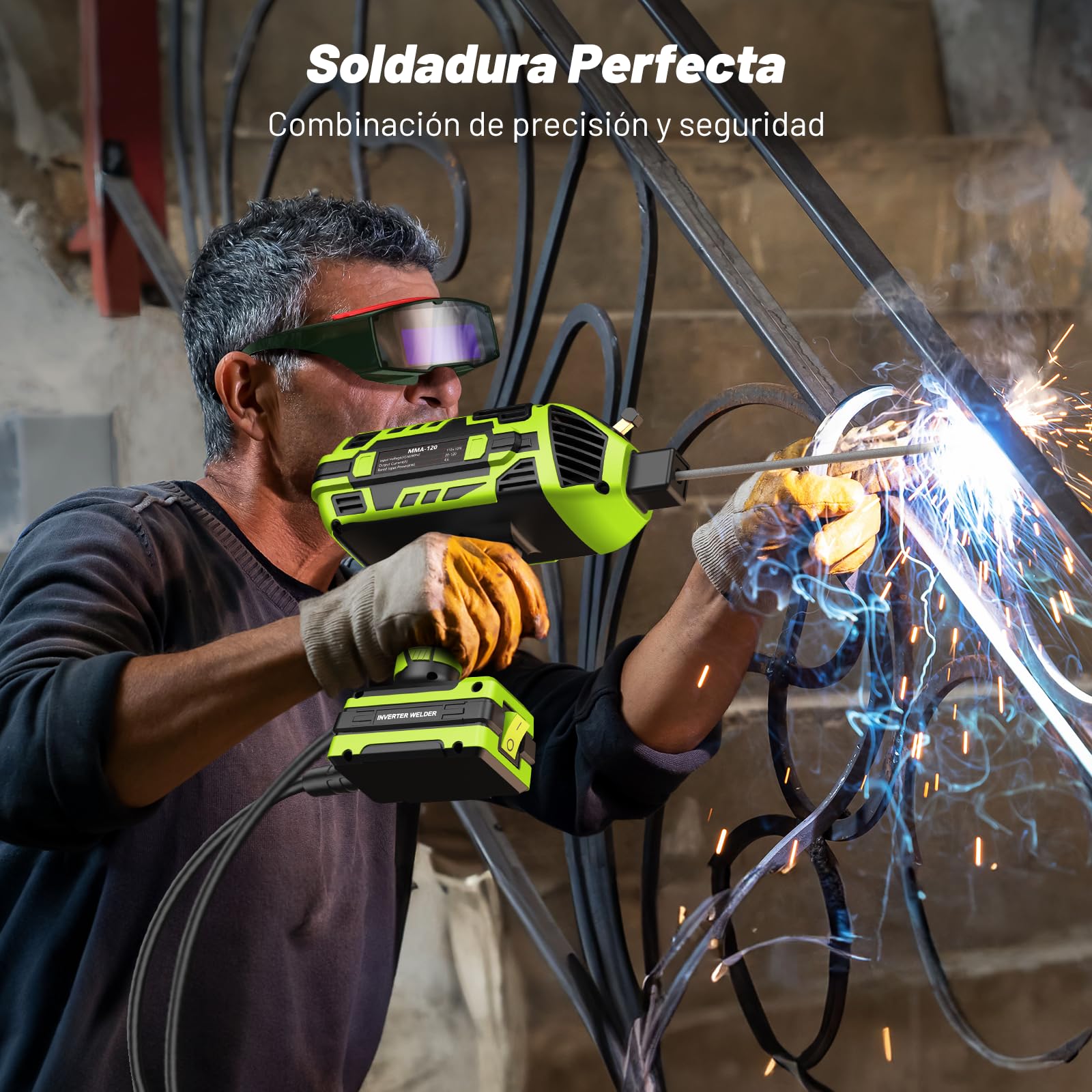 SEESII 220 V Soldador al Arco - FA202G Soldador Eléctrico Arco de Mano con IGBT y Ajuste Variable de Corriente para Varilla de Soldar 2,4 mm - 3,2 mm