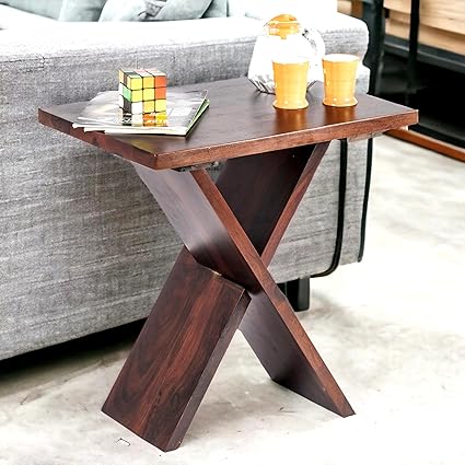 Ikiriya Darcy Sheesham Wood Tea Table | Coffee Table | End Table in Dark Walnut Finish (1 Yr. Warranty)