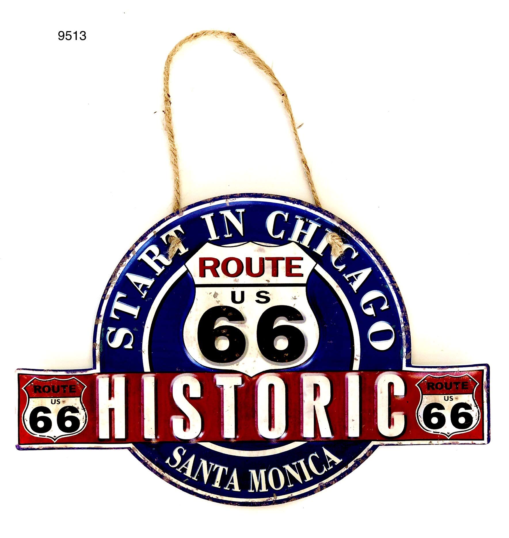Diilihiiri Route 66 Tin Sign Retro Style Wall Sign Retro Sign Decorative Sign Vintage Style Accessories For Home Decor 50S House Decoration (Route 66)