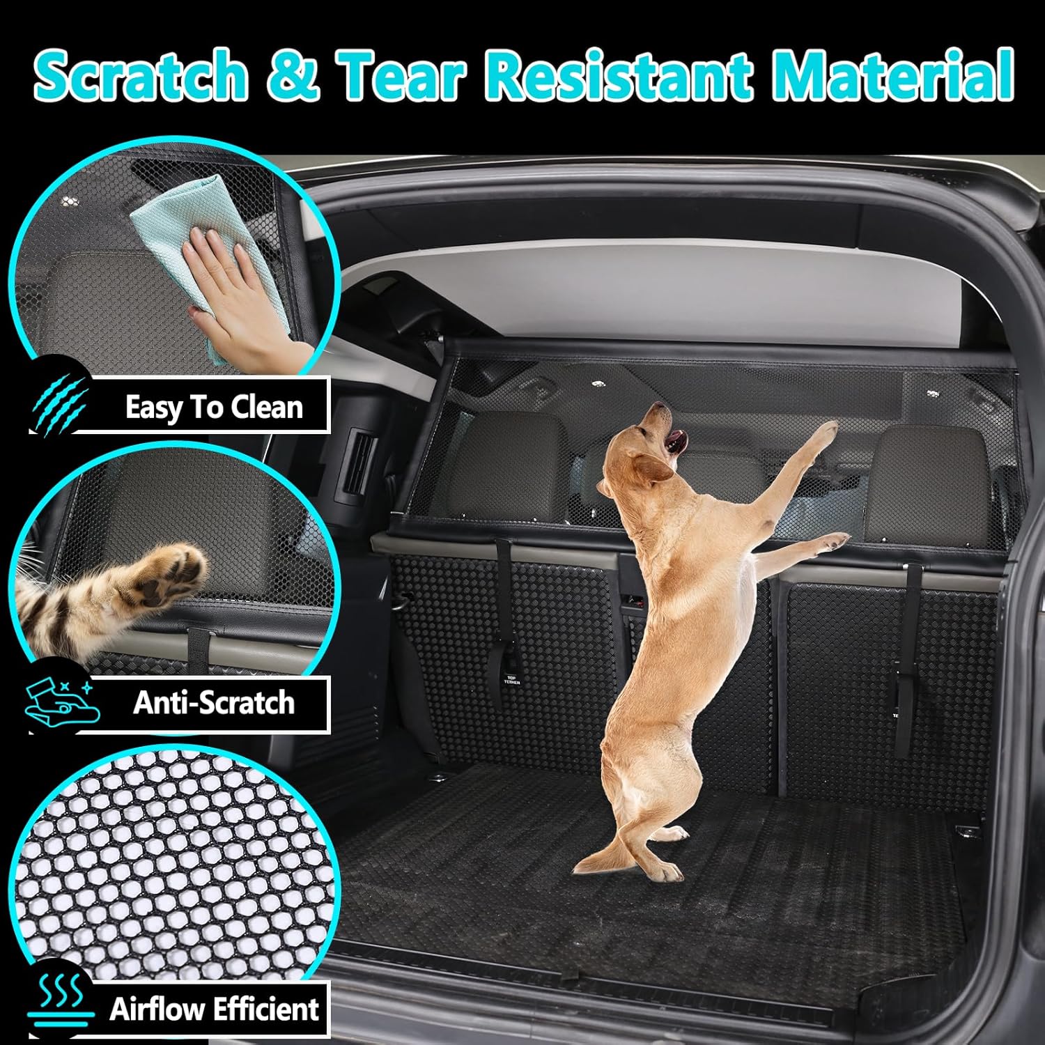 Pet Restraint Net Dog Fence Car Backseat Divider... 19 Pet Restraint Net Dog Fence Car Backseat Divider...