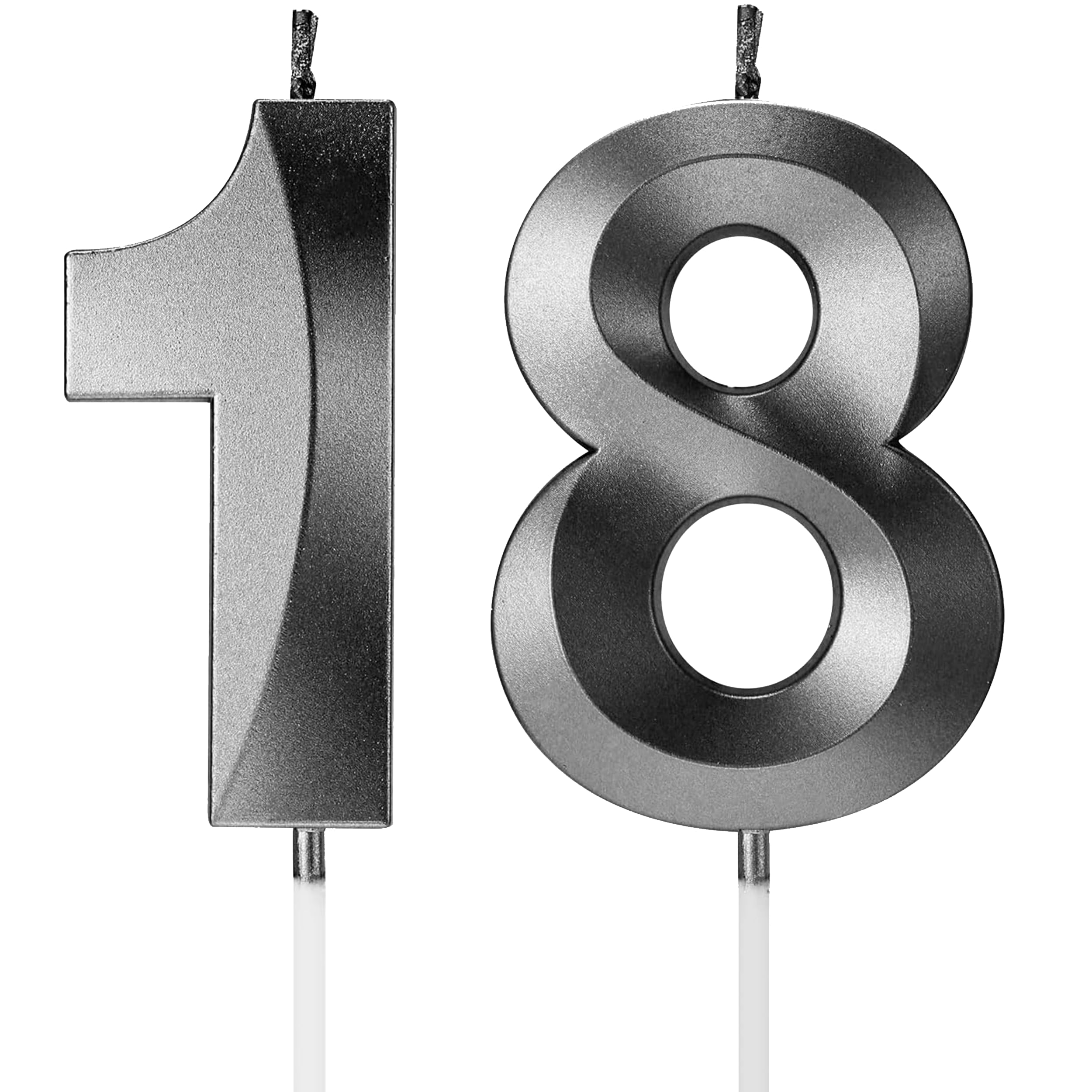 Toyventures Black Birthday Candles Number Candles Age Year For Cakes Happy Birthday 3D Designed Wedding Anniversary Party Cake Topper Decorations (, 18)