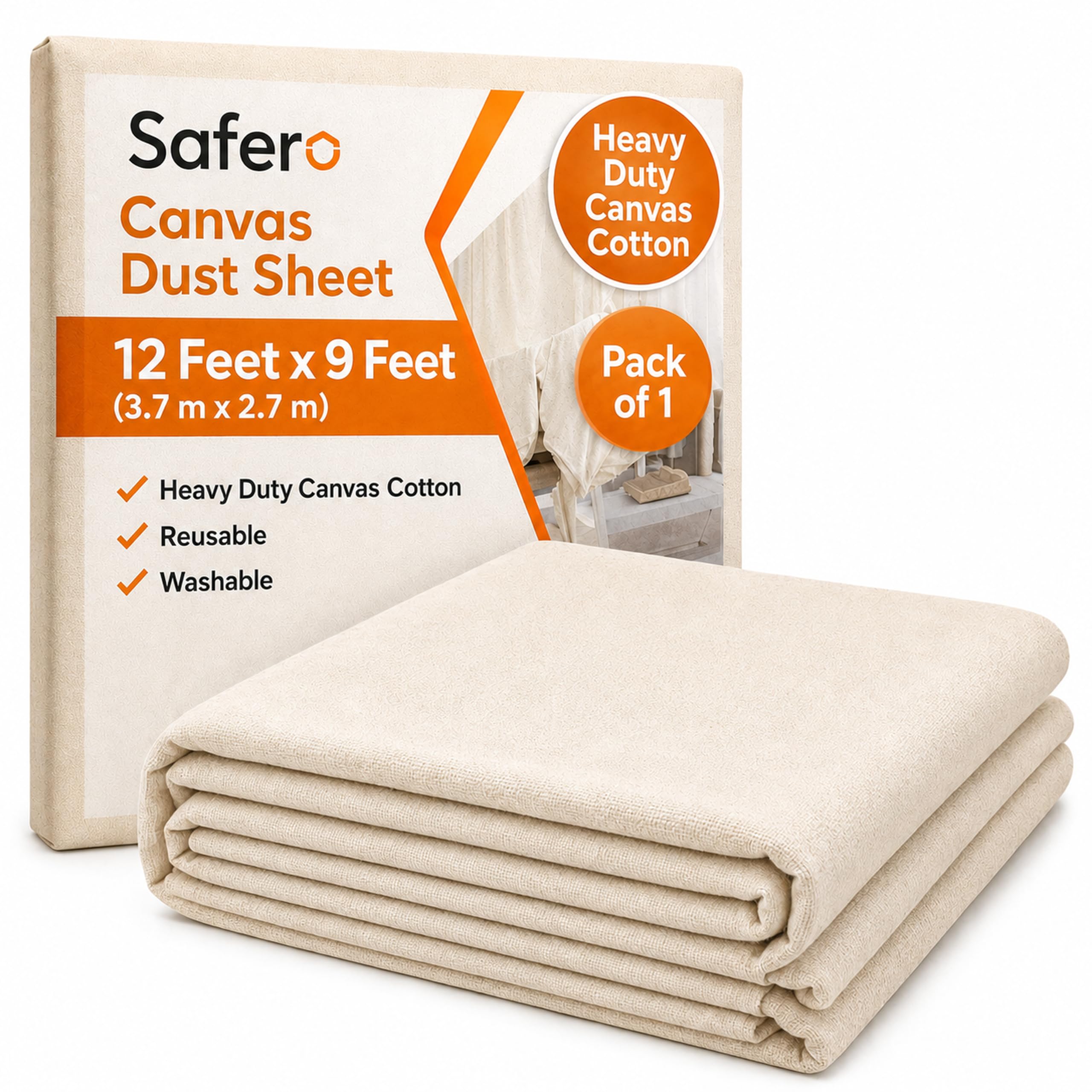 Láminas de lona resistentes para decorar y pintar, tamaño de 3,6 x 2,7 m, peso pesado de 2,5 kg, hojas de cubierta de pintura para muebles, suelo, escaleras, pasillos, reutilizables y lavables