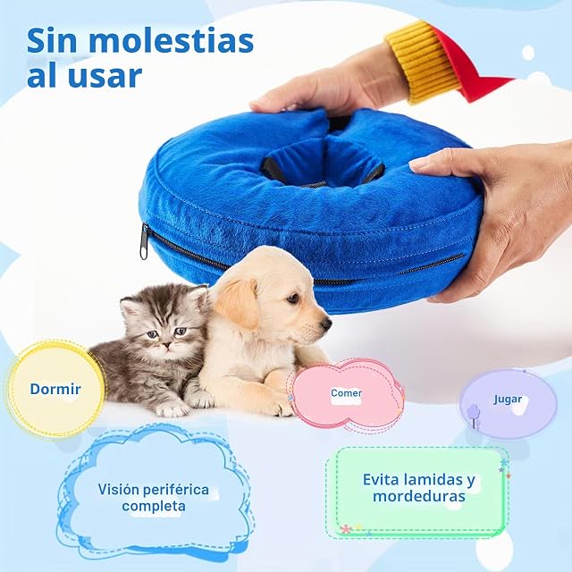 Foto 4 de 7 de Collar Inflable para Perros, Collar Isabelino Ajustable para Gatos