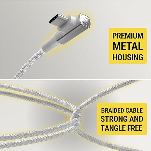 Miniatura 7 de Scosche CCB10SR-SP Strikeline USB-C a USB-C Sync Cable de carga trenzado, 10 pies, color plateado