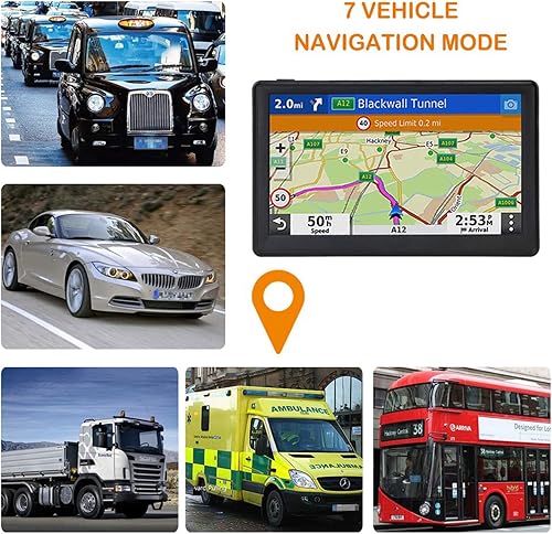 Miniatura 6 de Navegación GPS para coche y autocaravana, GPS de 7 pulgadas de pantalla táctil del vehículo, mapas gratuitos de por vida de América del Norte USA 7