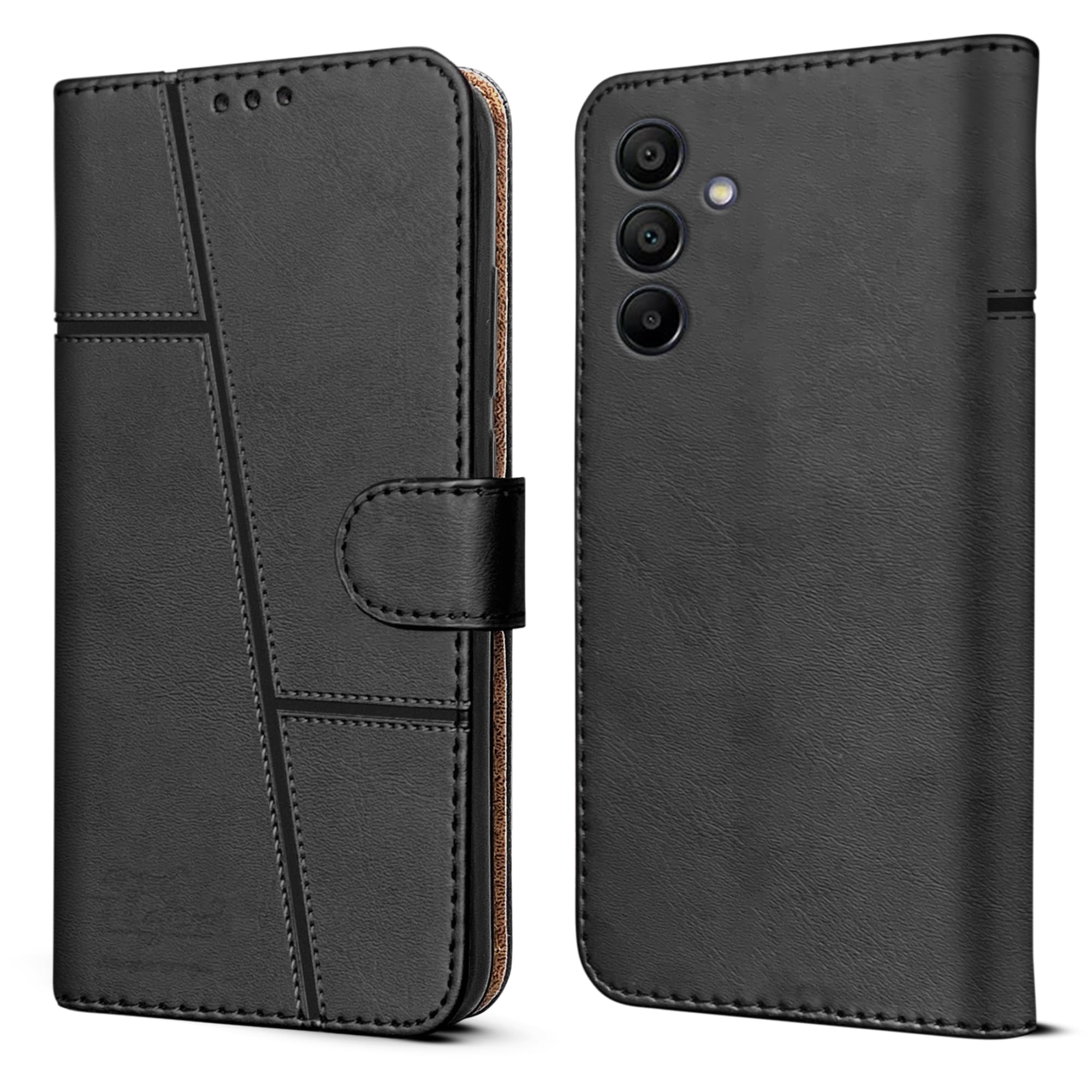 Jkobi Flip Cover Case for Samsung Galaxy A15 5G (Stitched Leather with Magnetic Closure | Black) (B0CRT42PW8) Amazon Price History, Amazon Price Tracker