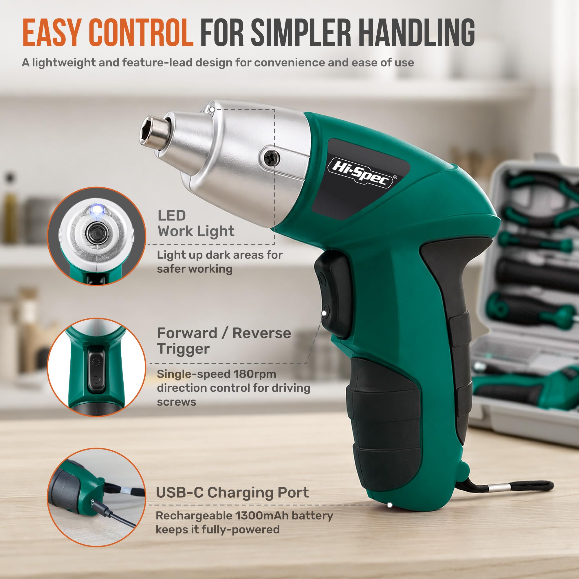 Hi-Spec 4V USB Electric Screwdriver Kit - DIY Tool -3 Hi-Spec 4V USB Electric Screwdriver Kit - DIY Tool -3