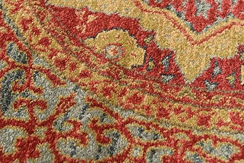 Miniatura 7 de Unique Loom Palace Collection - Alfombra Saray (3 pies 3 pulgadas, redonda, rojoazul)