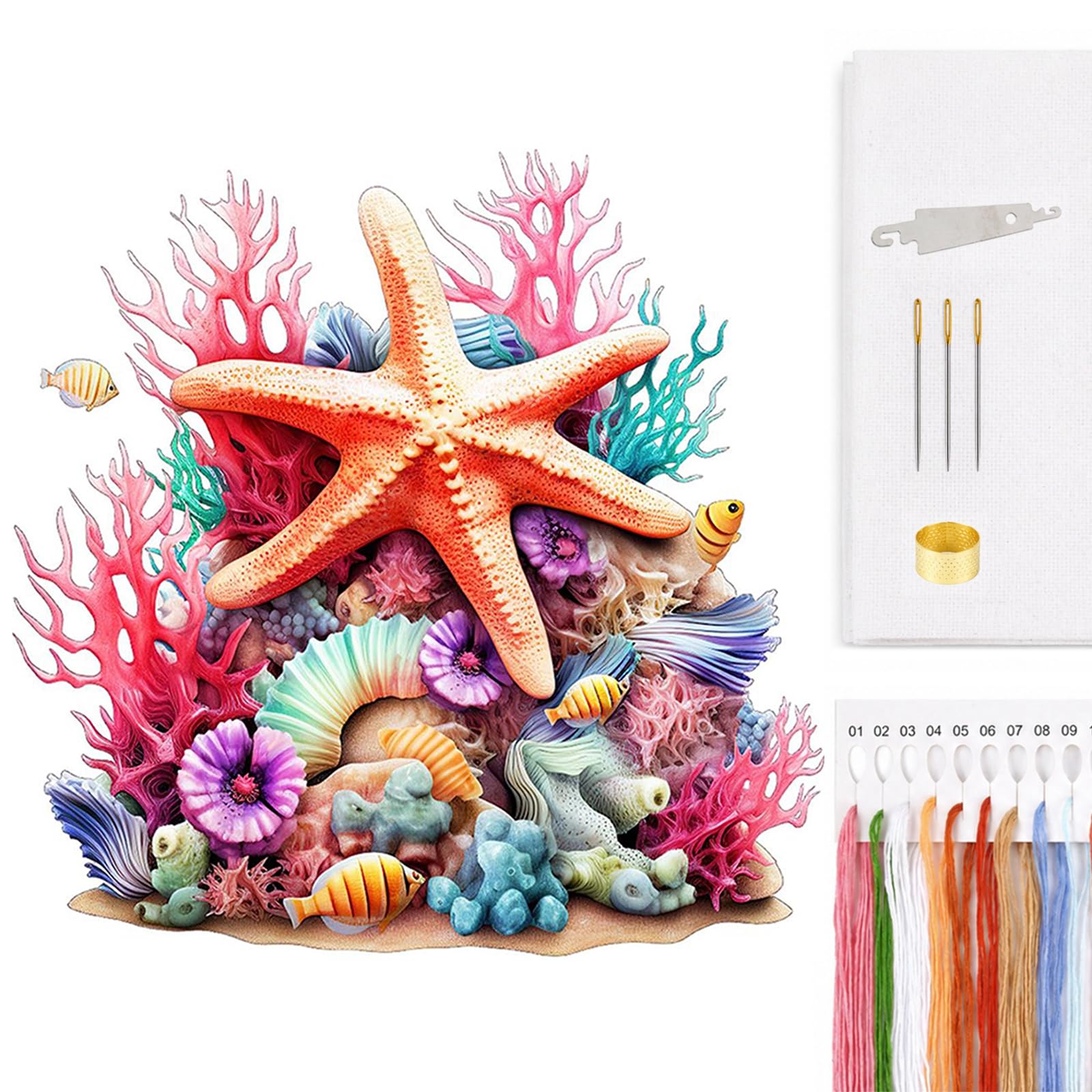 Kexpery Kit Broderie Animal 14CT Elephant Point de Croix Facile Pour Adultes et Débutants Décoration Maison