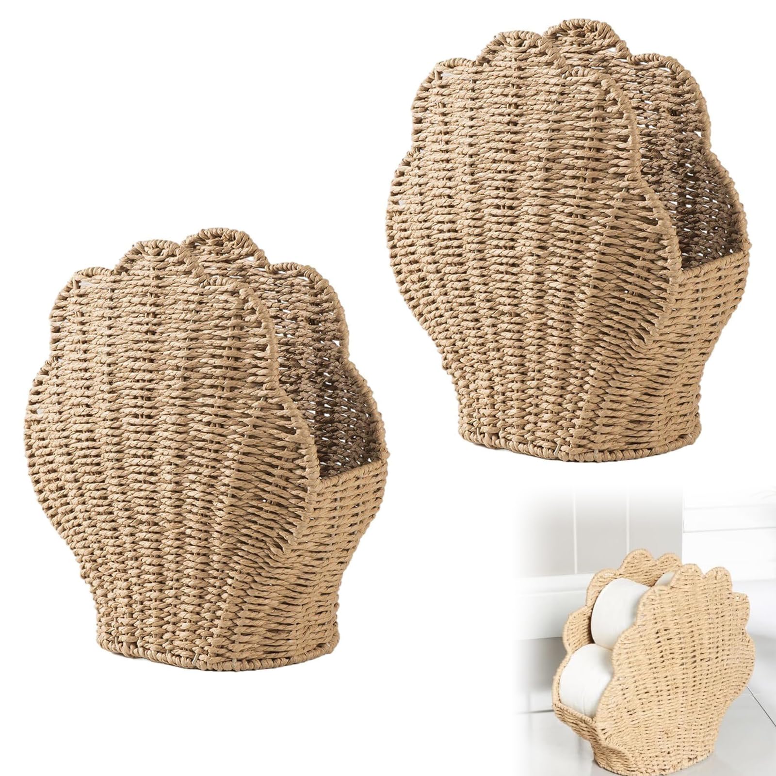 Nouveau Porte-rouleau de papier toilette en coquillage, rangement décoratif pour salle de bain, design inspiré du littoral, organisateur unique pour papier toilette, contient jusqu'à 7 rouleaux