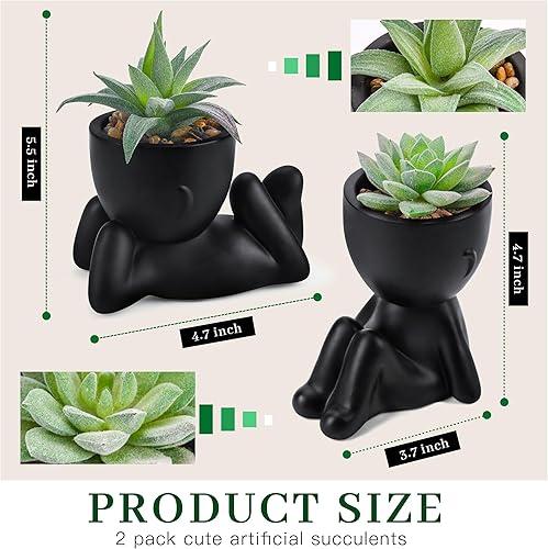 Miniatura 2 de Der Rose Paquete de 2 plantas falsas y 2 paquetes de plantas falsas para habitación, hogar, oficina, casa de campo, decoración de baño