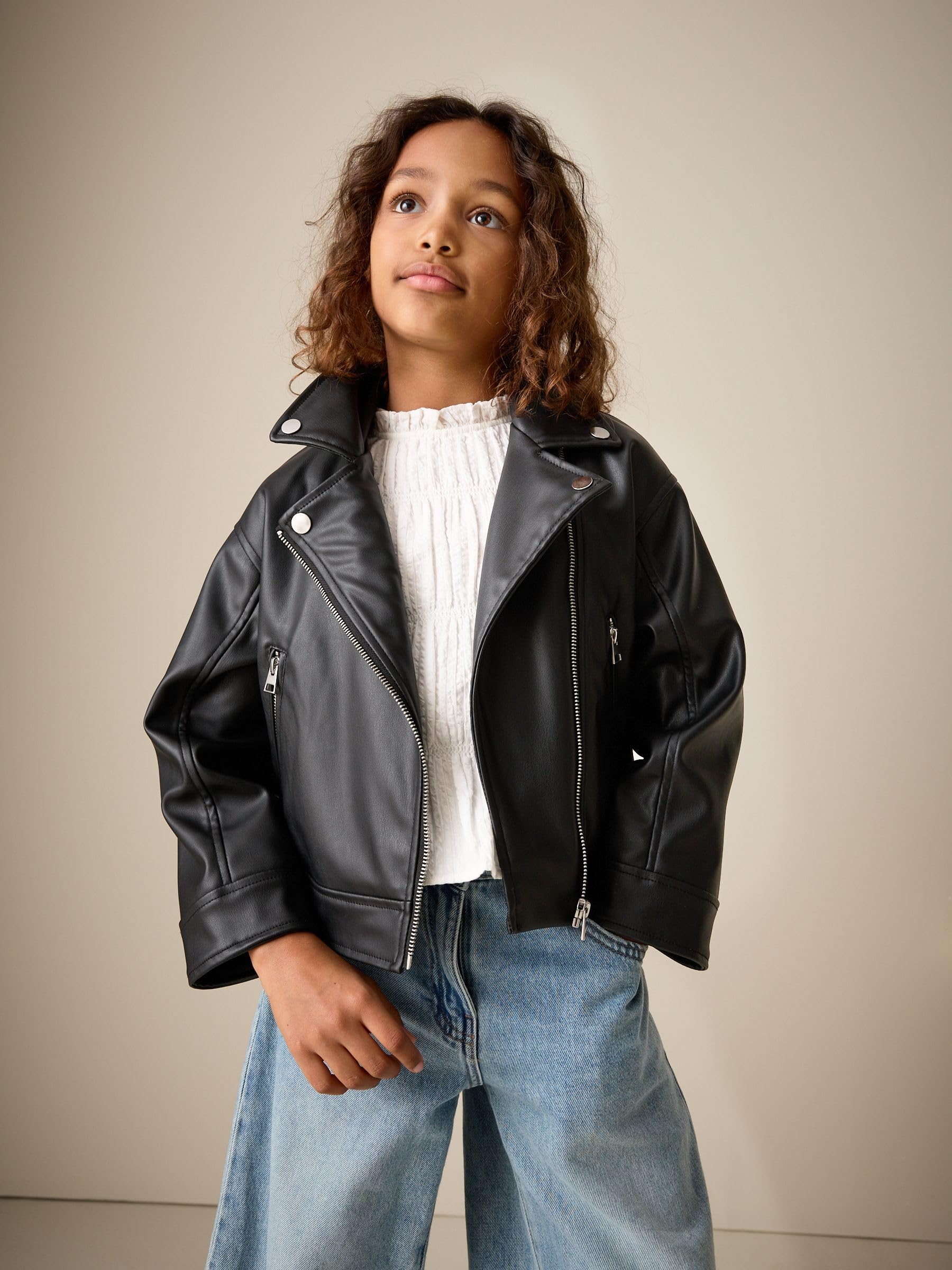 NEXT Niñas Chaqueta motera de poliuretano