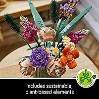 Vista 7 de LEGO Botanicals Flower Bouquet Building Set - Artificial Flowers for Decoration for Home and Display, Ages 18+ - for Table, Desk, Office - Gift for