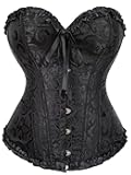 Womens Lace Up Corset Top Overbust Body Shaper Bustier Corsets for Women
