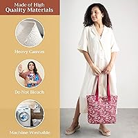 Vista 124 de Maison d' Hermine Bolsa de lona para mujer, bolsa de lona de algodón reutilizable para el hombro, bolsas de comestibles a granel con asa para 01