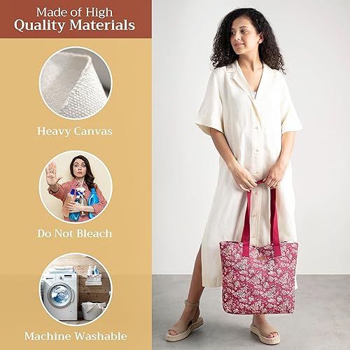 Miniatura 3 de Maison d' Hermine Canvas Tote Bag for Women Cotton Canvas Reusable Shoulder Grocery Bags Bulk with Handle for Shopping Travel