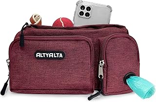 ALTYALTA EZ Dog Walking Fanny Pack, Dog Training Bag, Easy Walking with Dogs, Belt Bag with Six Pockets and Trash Bag Dispenser 1.6L