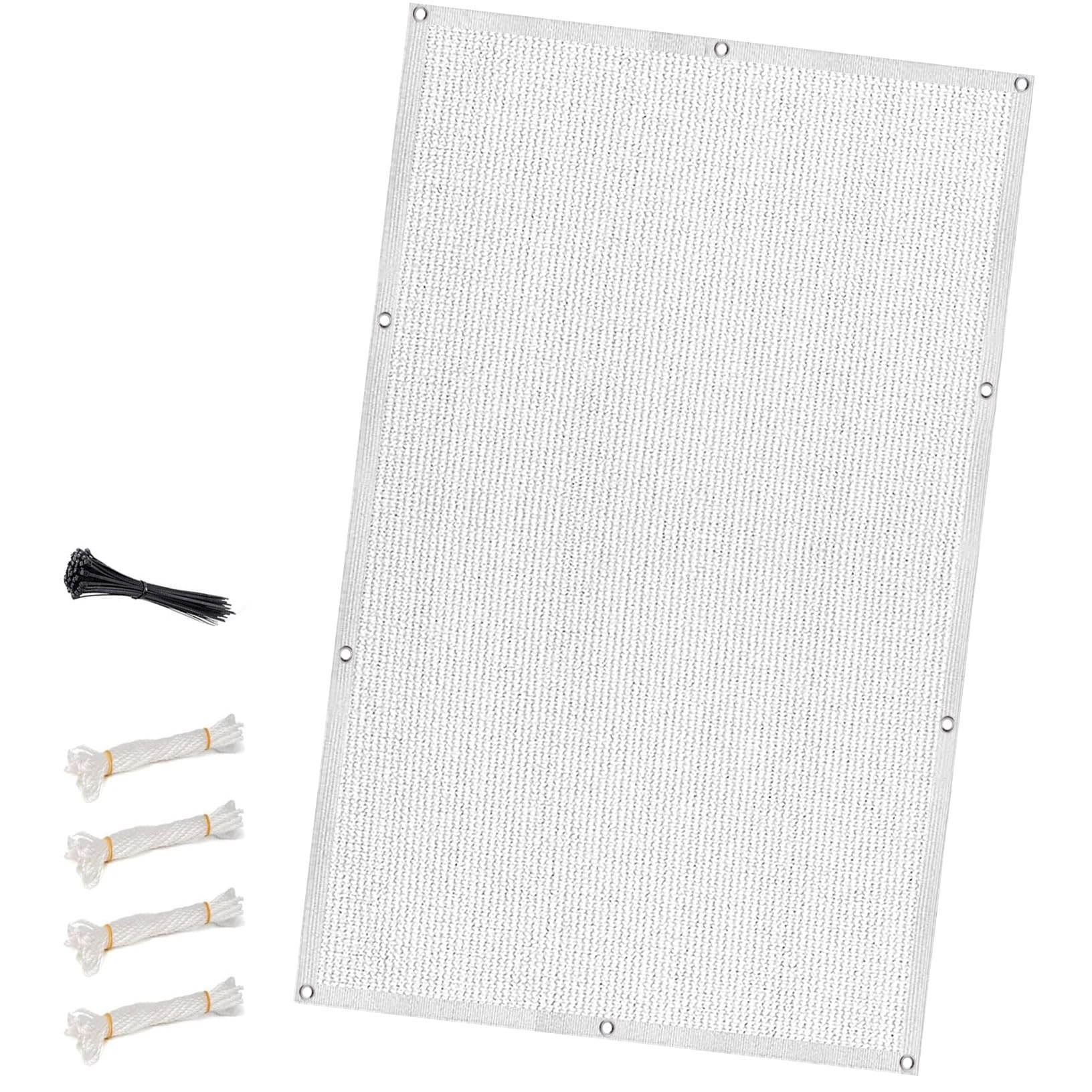 Voile d'ombrage rectangulaire blanc contre la chaleur étouffante du jardin
