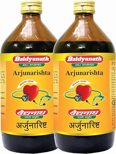 Baidyanath Asli Ayurved Arjunarishta 450ml (Pack of 2) – Herbal Tonic for Healthy Heart, Digestion, and Cardiac Function Support