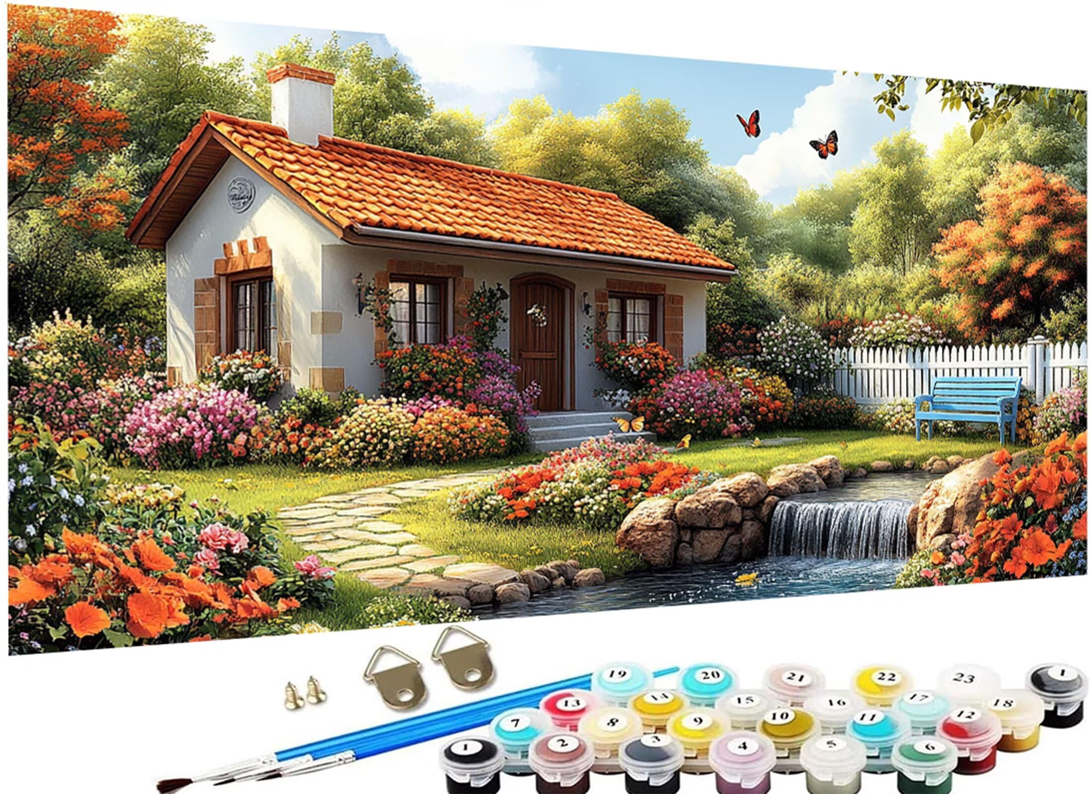 Dipingere con i Numeri Adulti paesaggio Quadri da Dipingere Numerati kit Bambini,XXL Fai da Te stagno Kit di Tela per Pittura a Olio Dipinta Mano,Principianti Paint by Numbers,Decor Casa 80x160cm J3-1