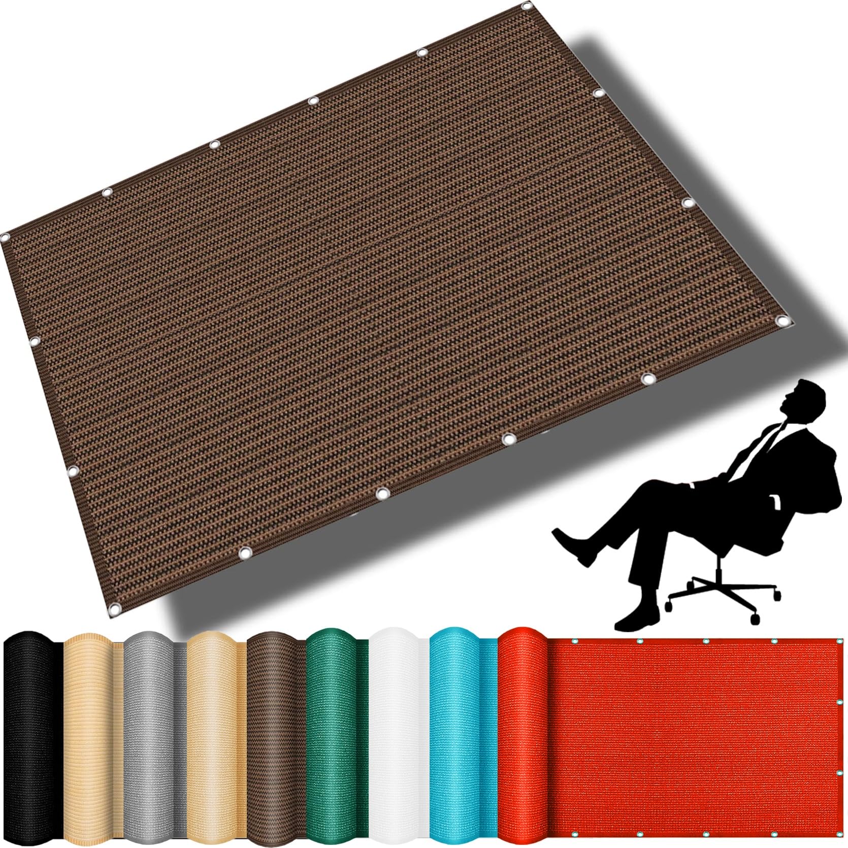 Voile d'ombrage 50x800 cm marron en HDPE respirant pour aménagement extérieur