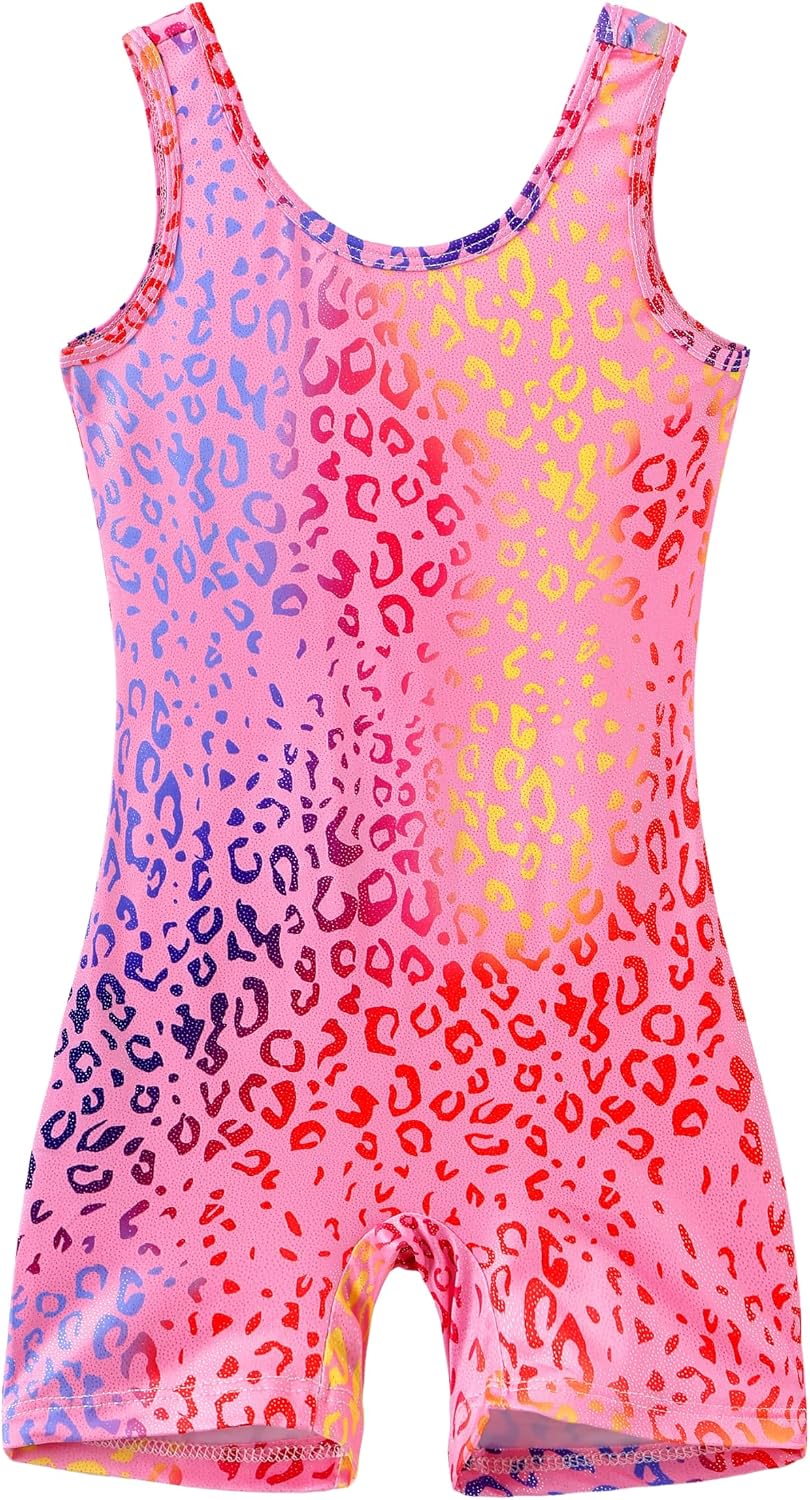 LUOUSE Gymnastics Leotards for Girls With Shorts,Kids Dance Unitards Biketards