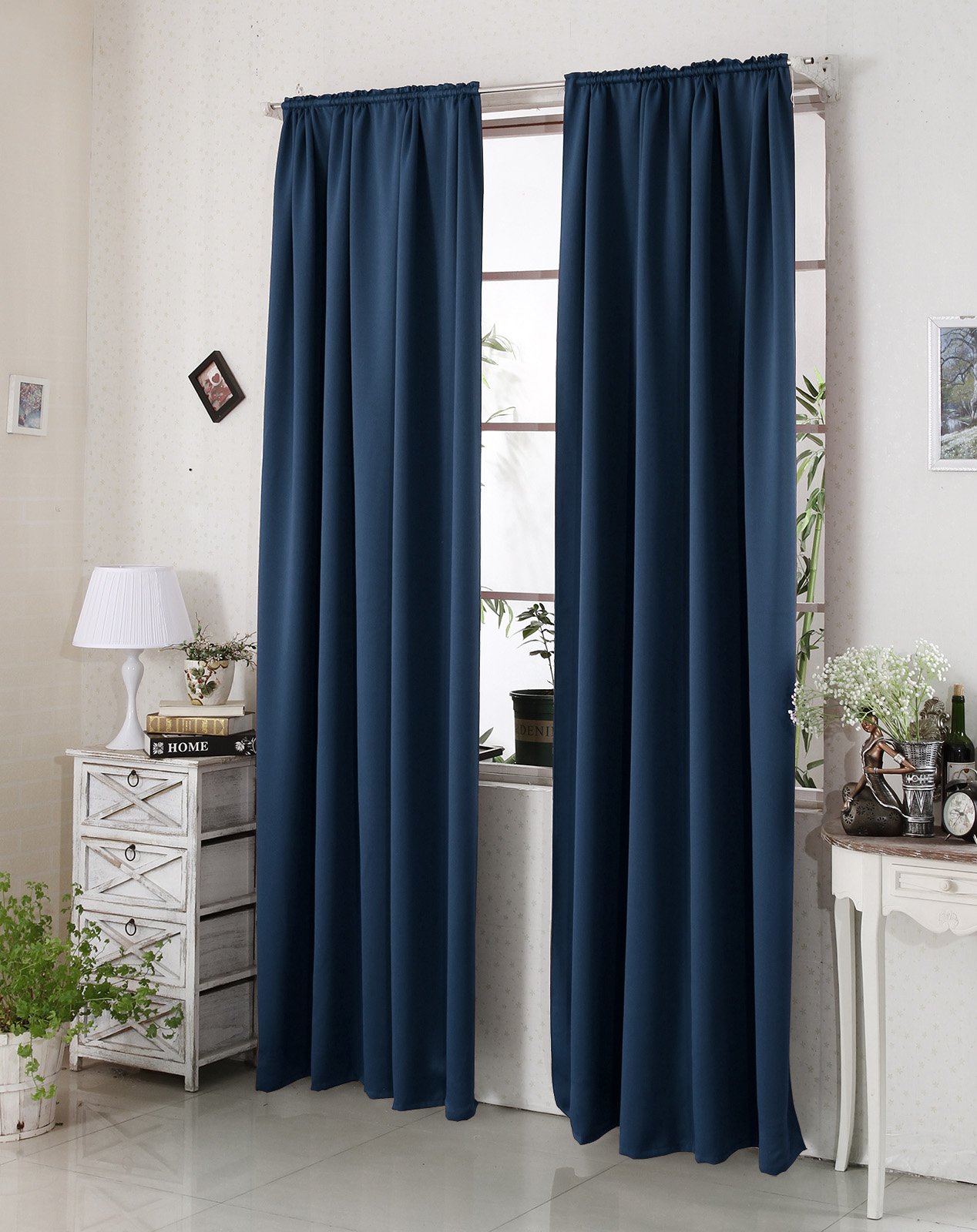 WOLTU ondoorzichtig gordijn, met plissé rand, 250 g/m², zwaar verduisterend thermisch gordijn, lichtdicht, voor woonkamer, kinderkamer, slaapkamer, 1 st, 135x245 cm Lichtgeel