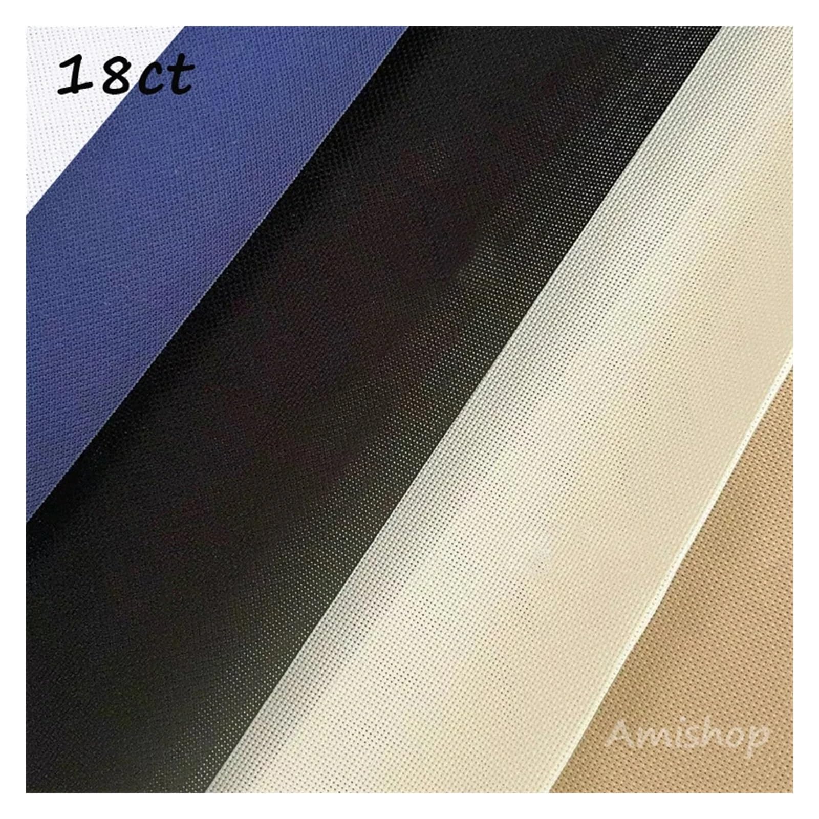 Tkanina do haftu, Tkanina do haftu krzyżykowego, 18CT, płótno, 100% bawełna Aida, granatowy, czarny, jasnoniebieski, len, biały, kremowy, tkanina, 100x150 cm(18ct Cream)
