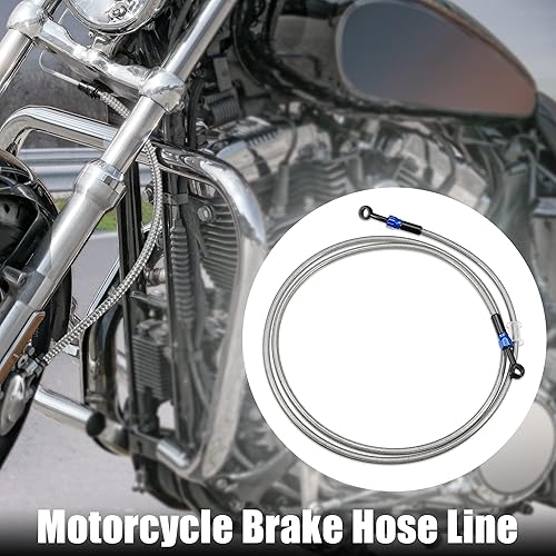 Miniatura 2 de X AUTOHAUX Manguera de freno AN3 28 90 grados M10 motocicleta hidráulica línea de aceite manguera de aceite para ATV motocicleta Motocross Racing