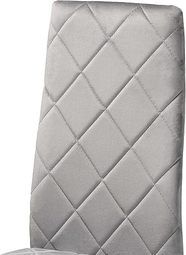 Miniatura 5 de Baxton Studio Blaise Silla de comedor tapizada de piel sintética marrón, moderna y contemporánea, color gris Gris,Negro -,Azul