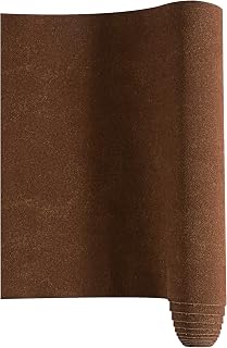 Frosted Soft Solid PU Synthetic Leather Suede Faux Leather Sheet for Making Earring Hair Bows, Handicraft DIY Projects 9.5'' x 53" (Dark Brown)