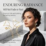 Earrings for Women Spiral threader earrings 14K gold earrings hand bent dangle earrings for women，suitable for gift giving, perfect for your birthday party, Christmas, gift giving.