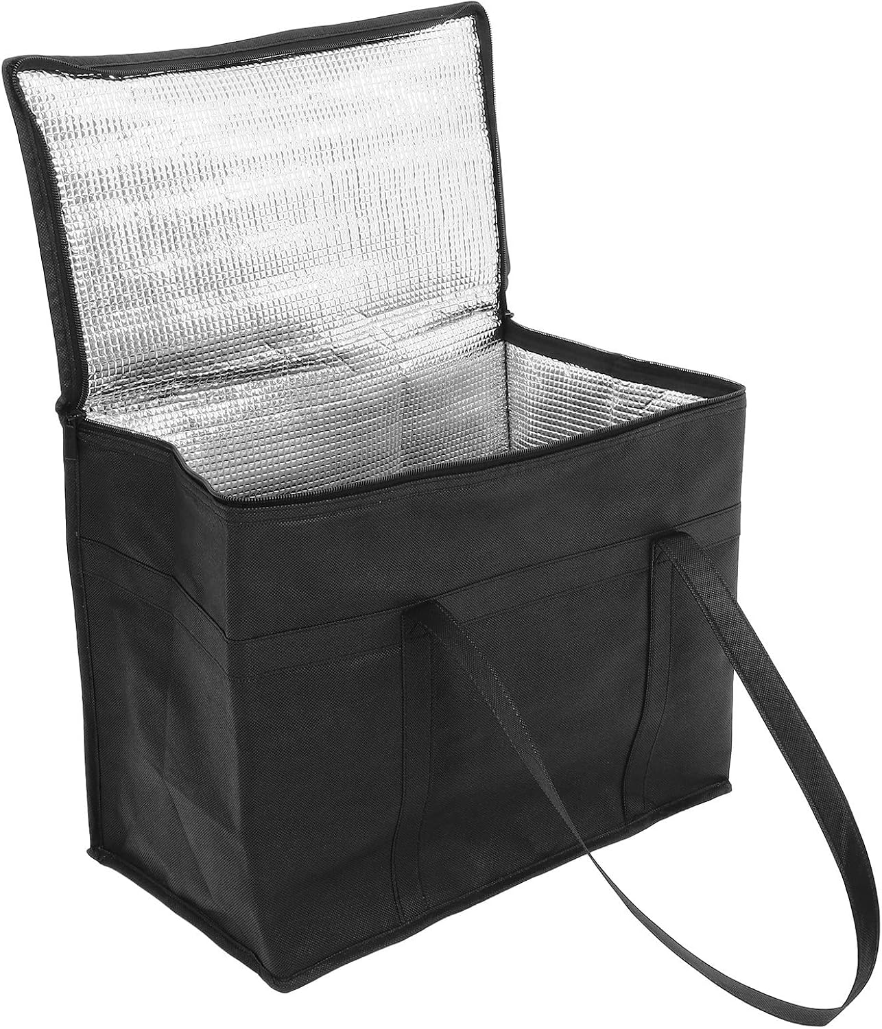 Garneck Black Fireproof Charcoal Storage Pouch with Zippered Closure and Ample Space, Heat-resistant Nonwoven and Aluminum Foil Material for Outdoor Cooking and Household Use