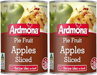 Ardmona Apple Sliced Pie Fruit 400g - Australian Pie Apples for Baking, Crumbles and Desserts - No Added Sugar, No Artificial Colours (Pack of 2)