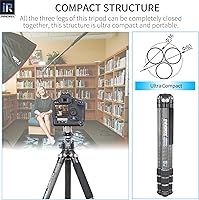 Vista 5 de INNOREL KT364C - Trípode compacto de fibra de carbono de 10 capas, 1.417 in, tubo grande, trípode de viaje profesional para videocámara digital