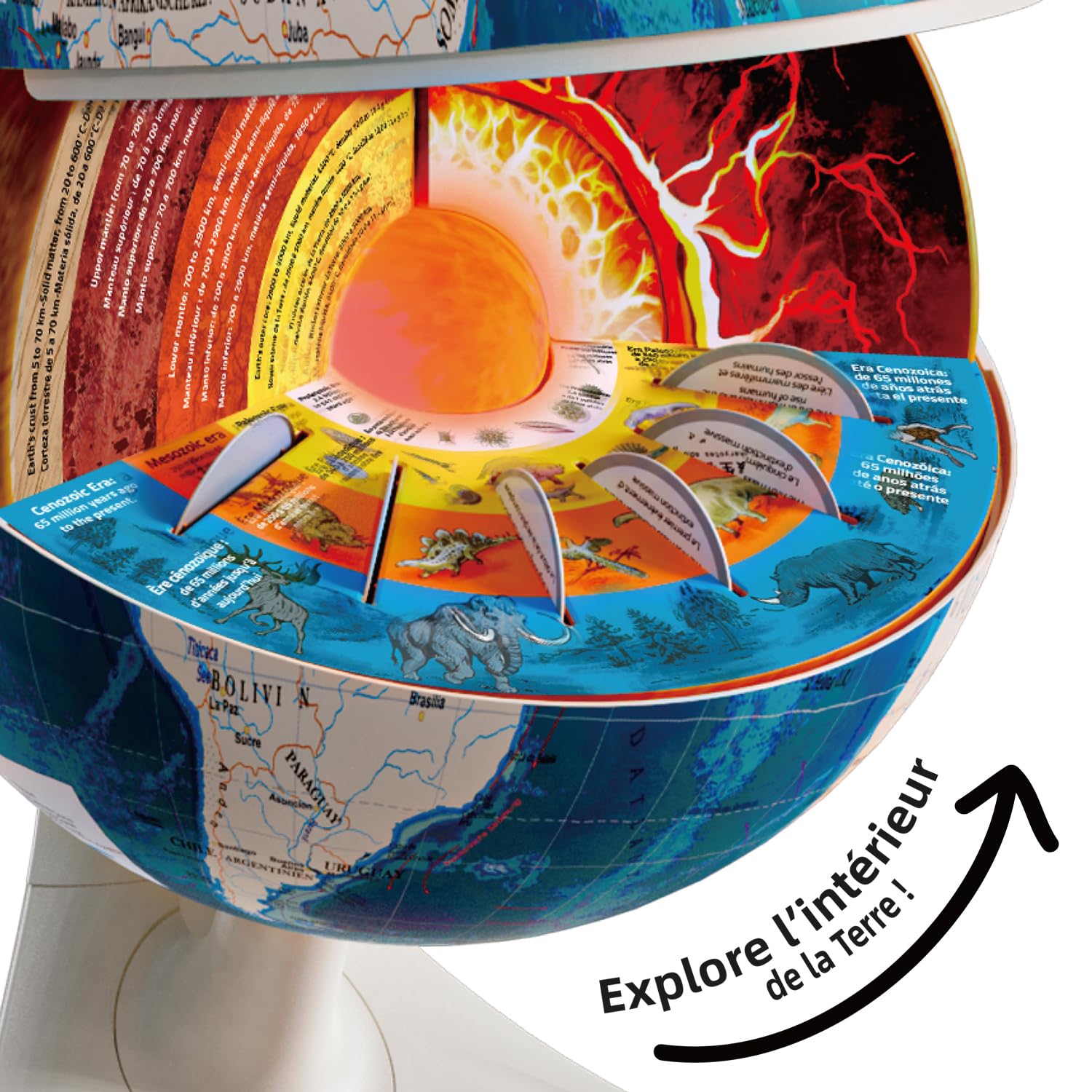 C Toys - So Science – interaktiver 3D-Erkundungsglobus für Kinder ab 6 Jahren – SoundQuiz – Geografie und Kulturen der Welt – Audio-Karten – Lernspiel STEM – FR/EN – COS 003FR