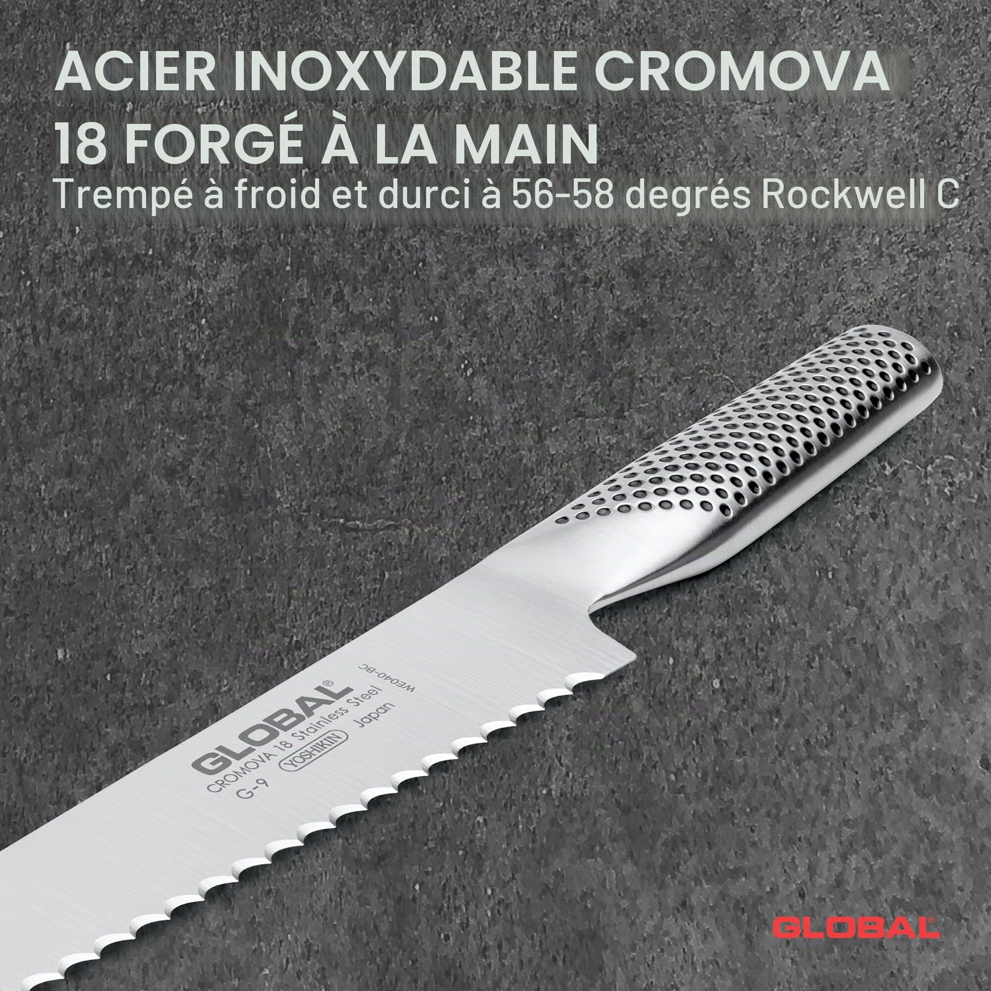 Global - G-9 - Couteau à Pain (dentelé) - 22 cm