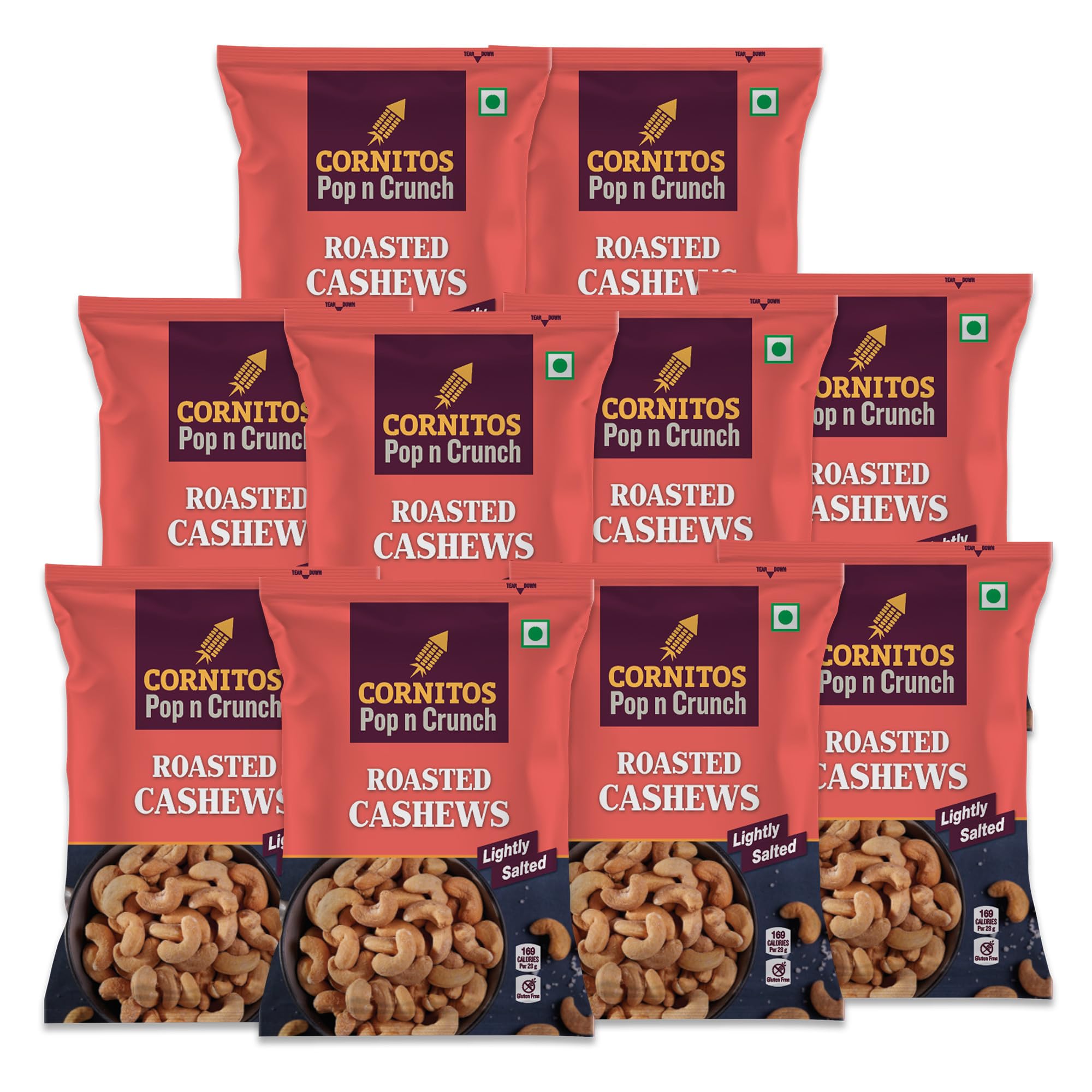 CORNITOS Roasted Cashew Lightly Salted | Pack of 10 (25g Each) (B0CGVHSCM3) Amazon Price History, Amazon Price Tracker