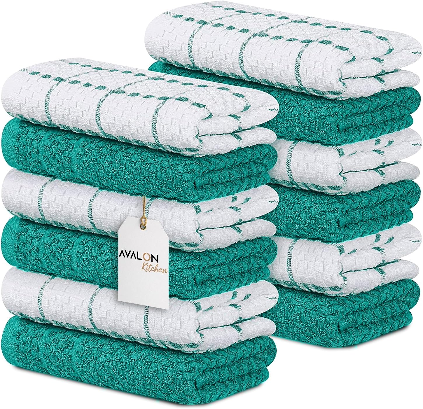 Avalon Kitchen Towels Set (Value Pack of 12) Size 15x25 Inch, 100 Cotton Soft
