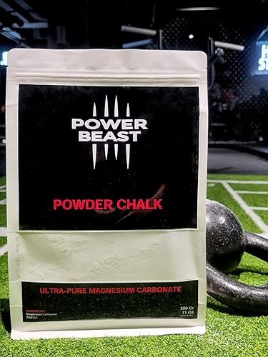 Miniatura 4 de POWER BEAST Powder Chalk Gym de 10.58 oz-10.58 onzas, tiza de gimnasio, carbonato de magnesio para un mejor agarre, levantamiento de pesas, escalada