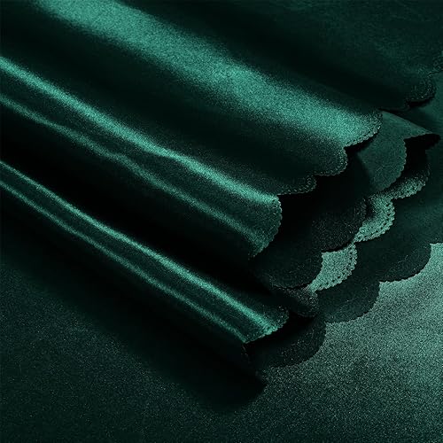 Miniatura 7 de KKJIAF 1 Paquete Mantel de Satén Verde Cazador 58" x 102" Rectangular Brillante Sedoso Suave Cubierta de Mesa de Satén para Decoración de Banquete