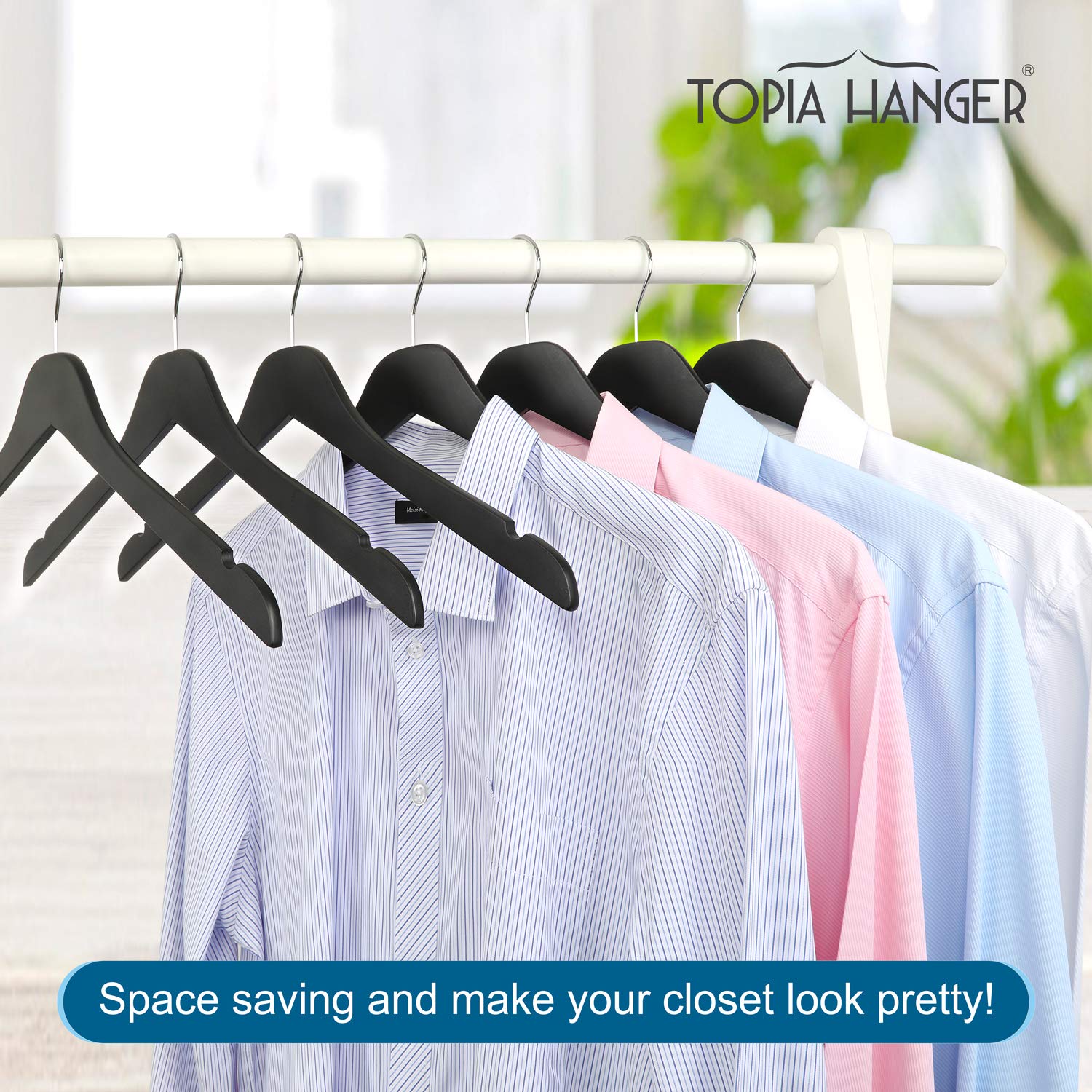 Buy TOPIA HANGER Wooden Shirt Hanger , Beech Wood Clothes Hanger 0.28