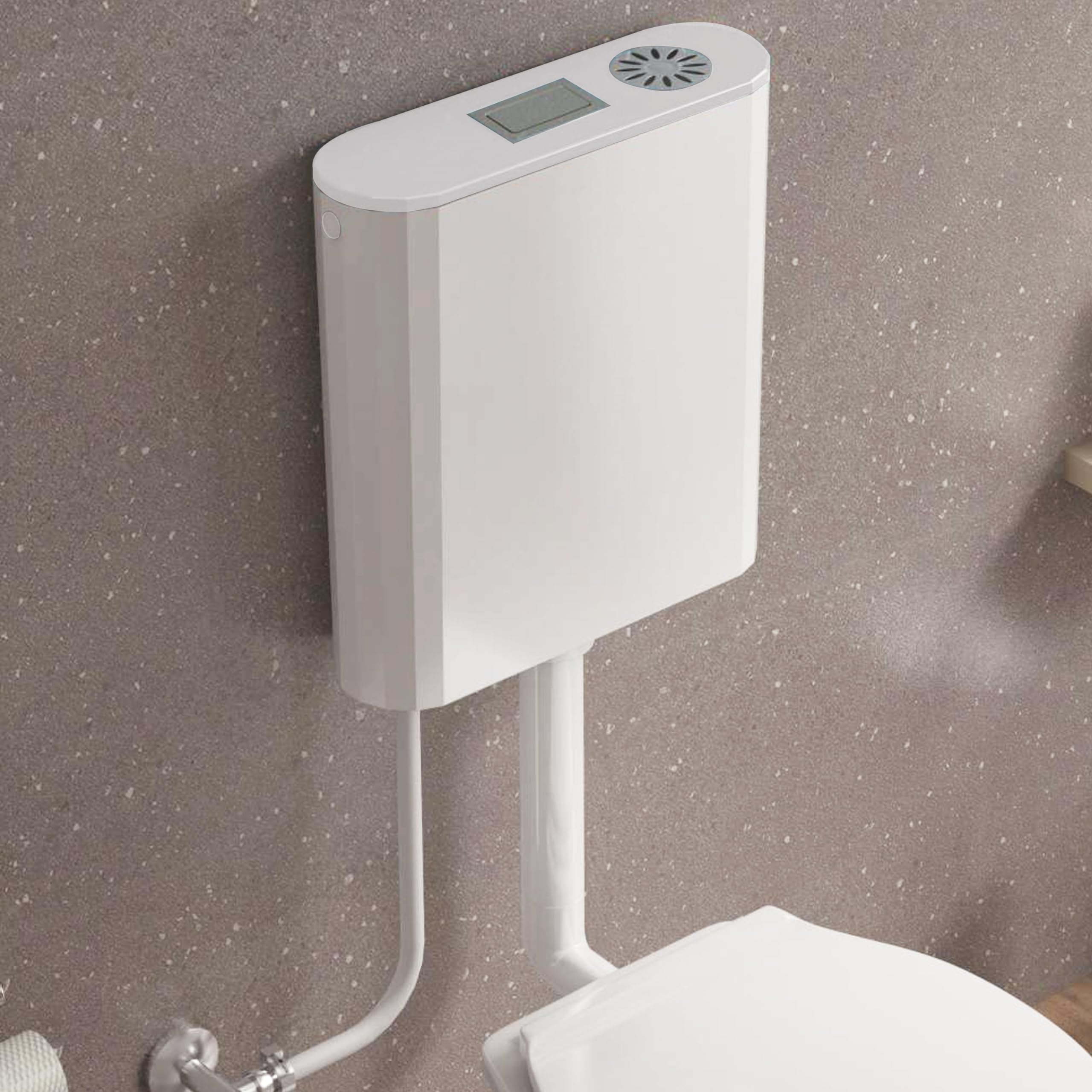 TAXAN Dual Flush Tank for Toilet - 8 LTR Water Capacity – Polypropylene Smart PVC Slim Cistern - Wall Mounted, Push Button Top Flushing Tank, Air Freshener with Complete Set (White) (B0C1ZG9J1F) Amazon Price History, Amazon Price Tracker