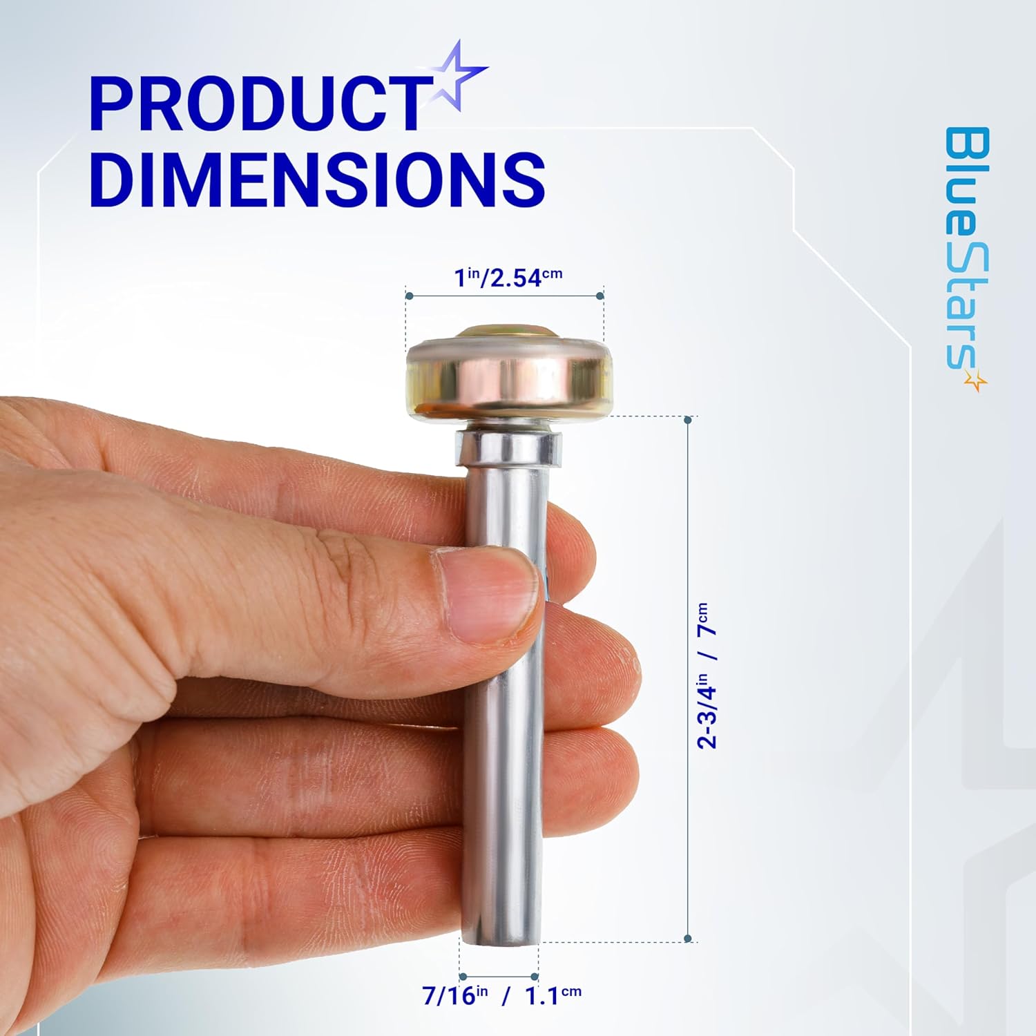 BlueStars 12 Pack Truck and Trailer Door Rollers Garage Door Rollers Hardware On Box Truck Rollup Door - Fit for 1" Track - 7/16'' Diameter x 2-3/4'' Long Rod