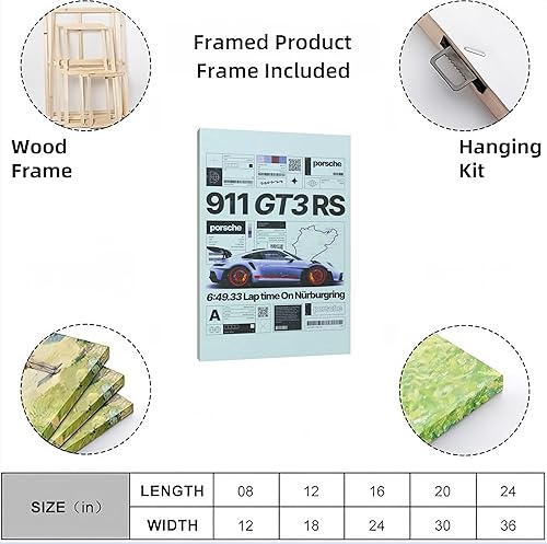 Miniatura 3 de Póster de Supercar 911 GT3RS - Póster de carreras para pared, lienzo vintage, lienzo, pintura en lienzo, pósteres de regalo de cumpleaños,