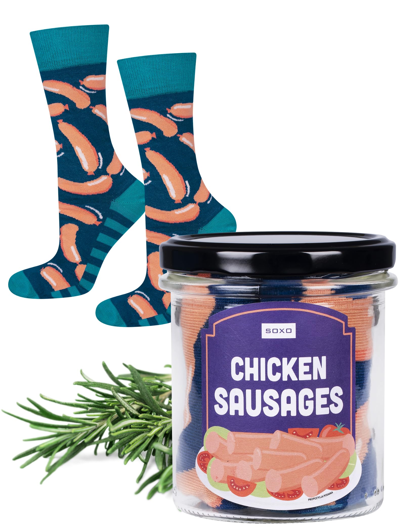 soxo Beer Socks Men Funny Gifts Mens Cotton Long Sock Colourful Funky Gift Men's Presents 6.5-10.5 Sausages 1 Pair