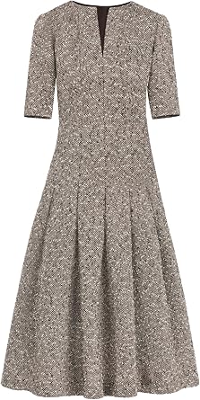 Slub Wool Tweed Gauze Dress
