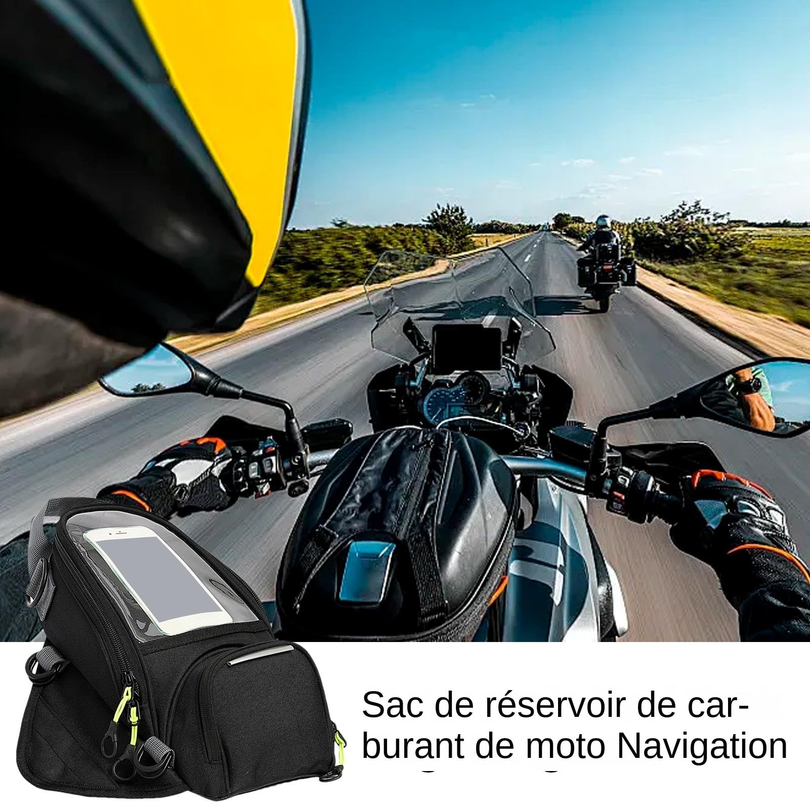 Borsa Da Serbatoio Per Moto - Organizzatore Di Stoccaggio Magnetico, Attrezzatura Da Tour Impermeabile | Borsa Per Carro Armato Compatta con Molteplici Tasche E Cerniere, Compagno Di Viaggio